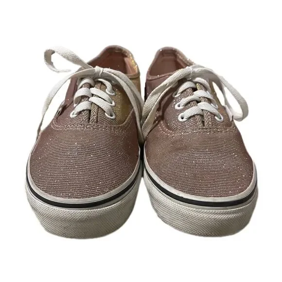 Vans 6 youth gold sparkly sneakers skateboard GUC - Picture 3 of 11